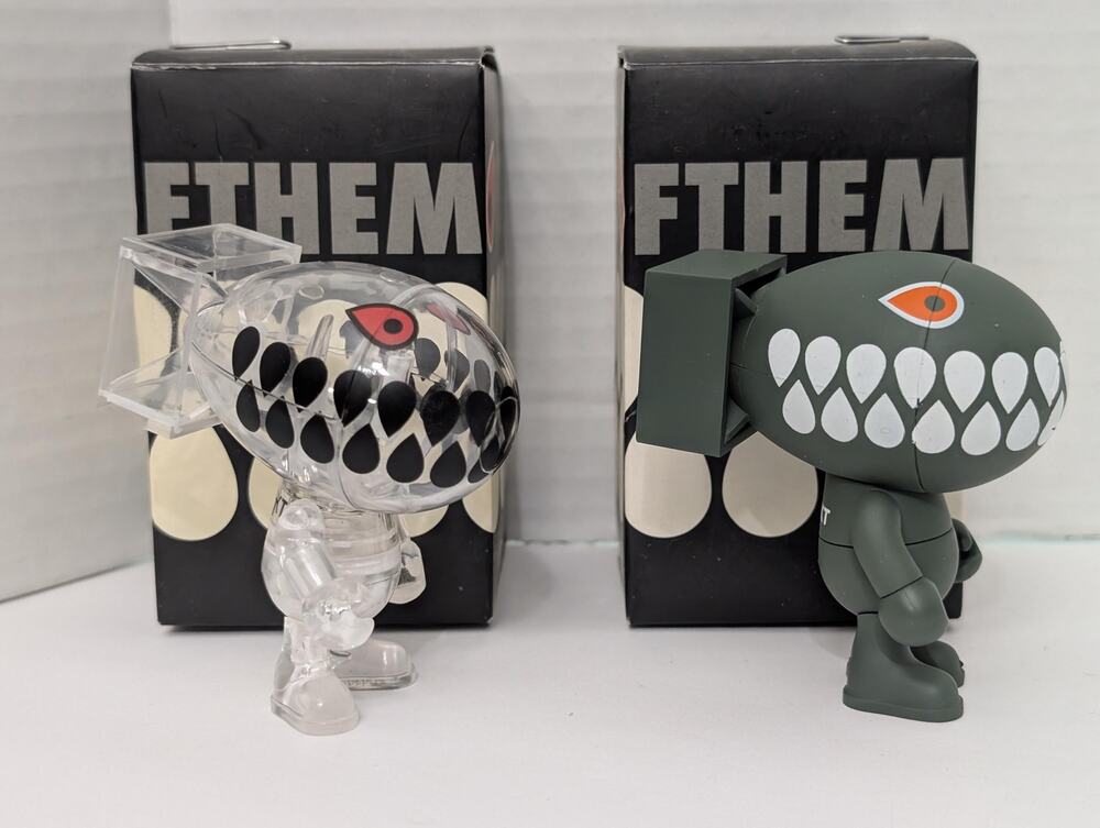 Jamungo Blow Up Dolls BUDs Series 3 Vinyl Figures Clear and Olive Bomb Lot